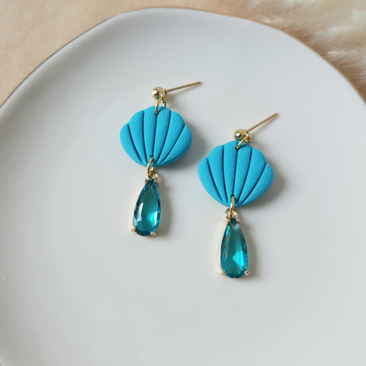 Turquoise shell dangly earrings