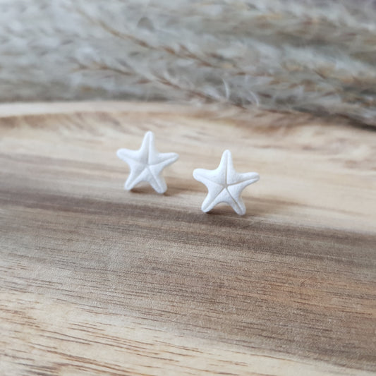 Elegant white sea star studs