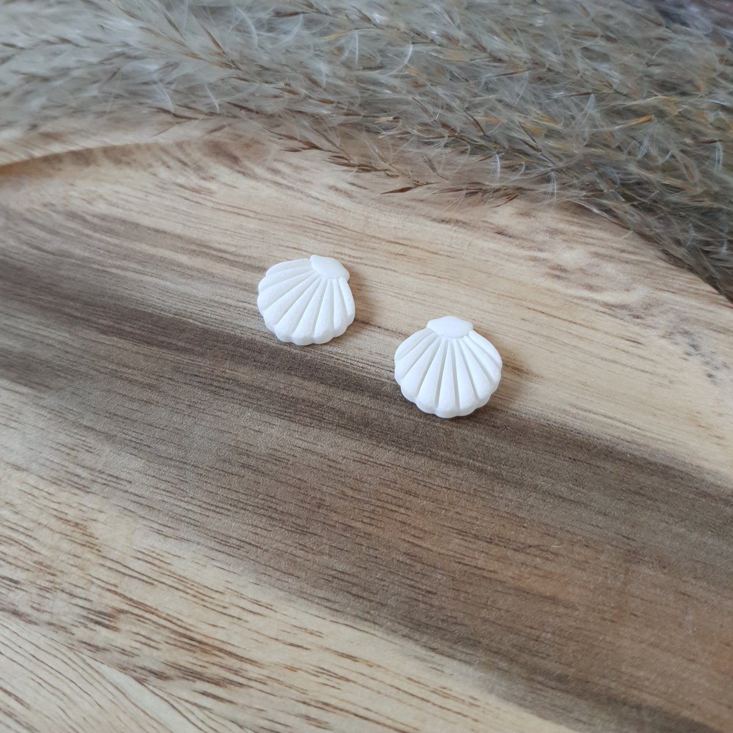 Elegant white shell studs