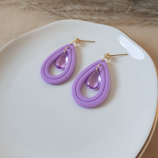 Purple drop earrings