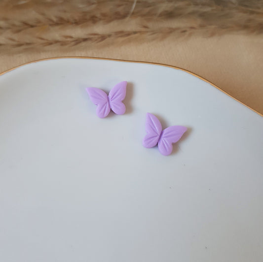 Violet butterfly studs