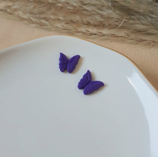 Purple butterfly studs