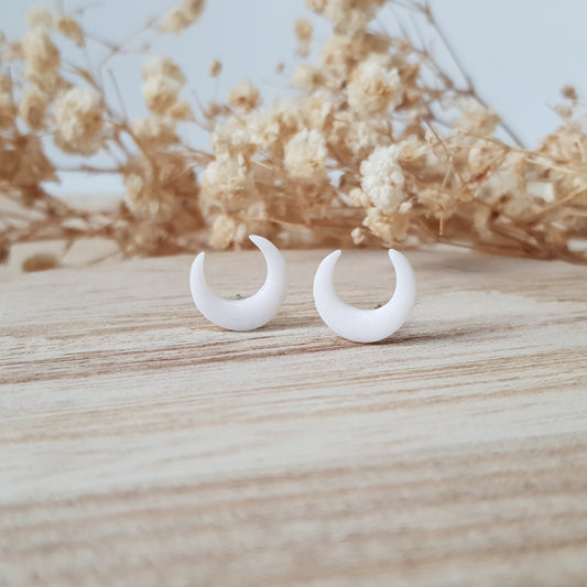 Moon stud earrings