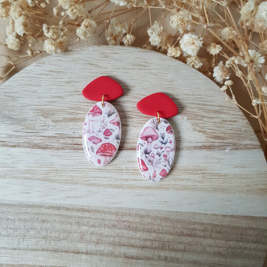 Whimsical mushroom earrings