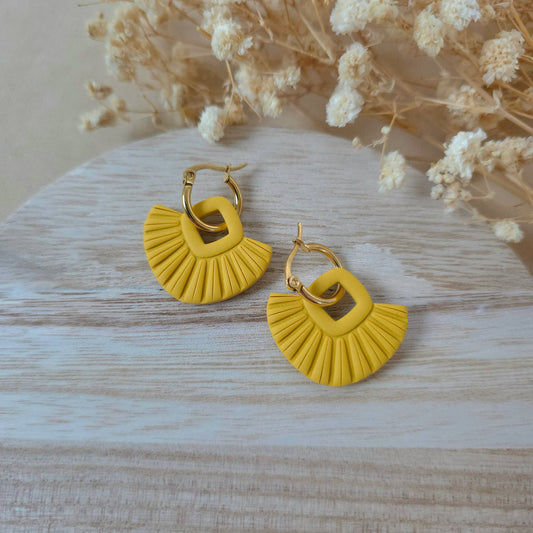 Yellow macrame earrings