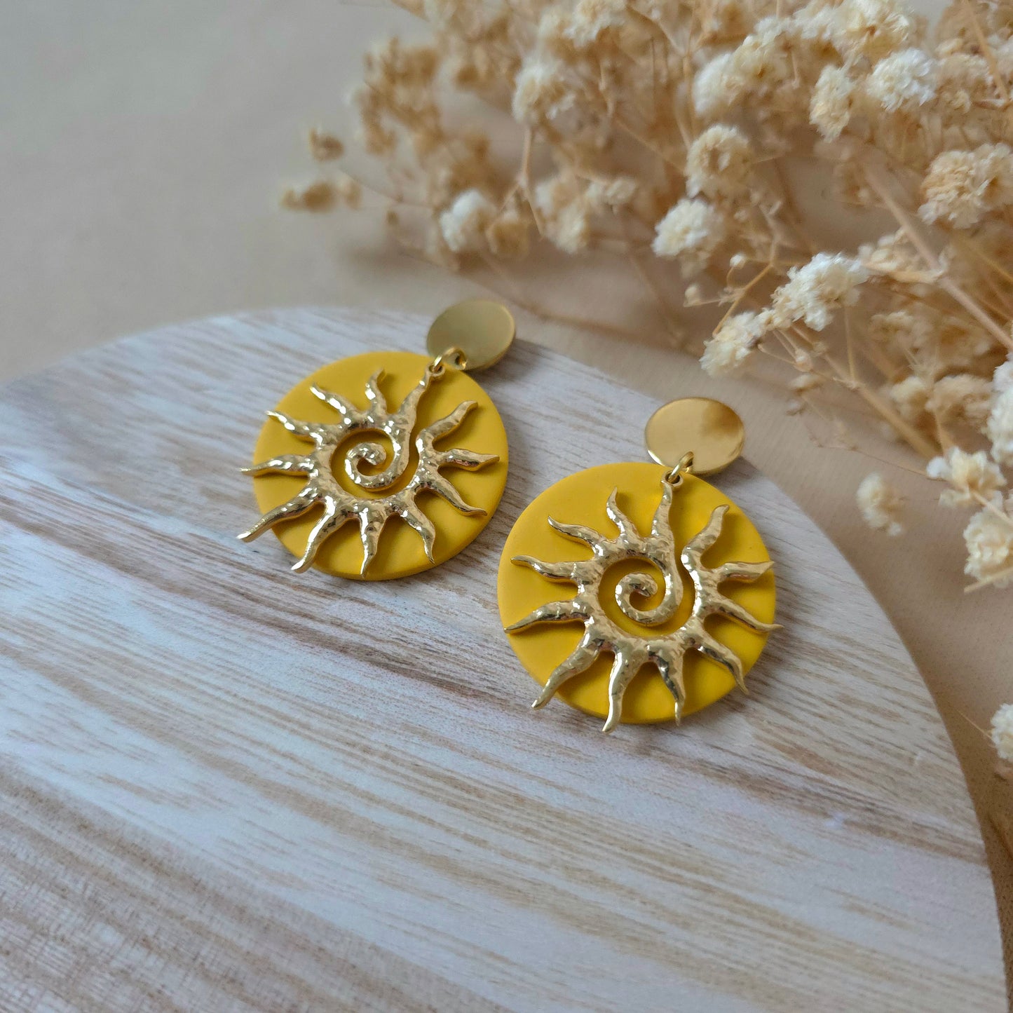 Viseči uhani zlato sonce