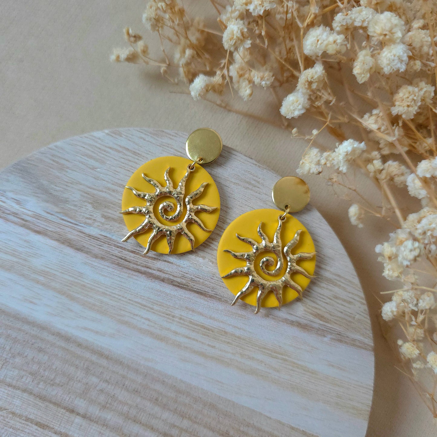 Viseči uhani zlato sonce