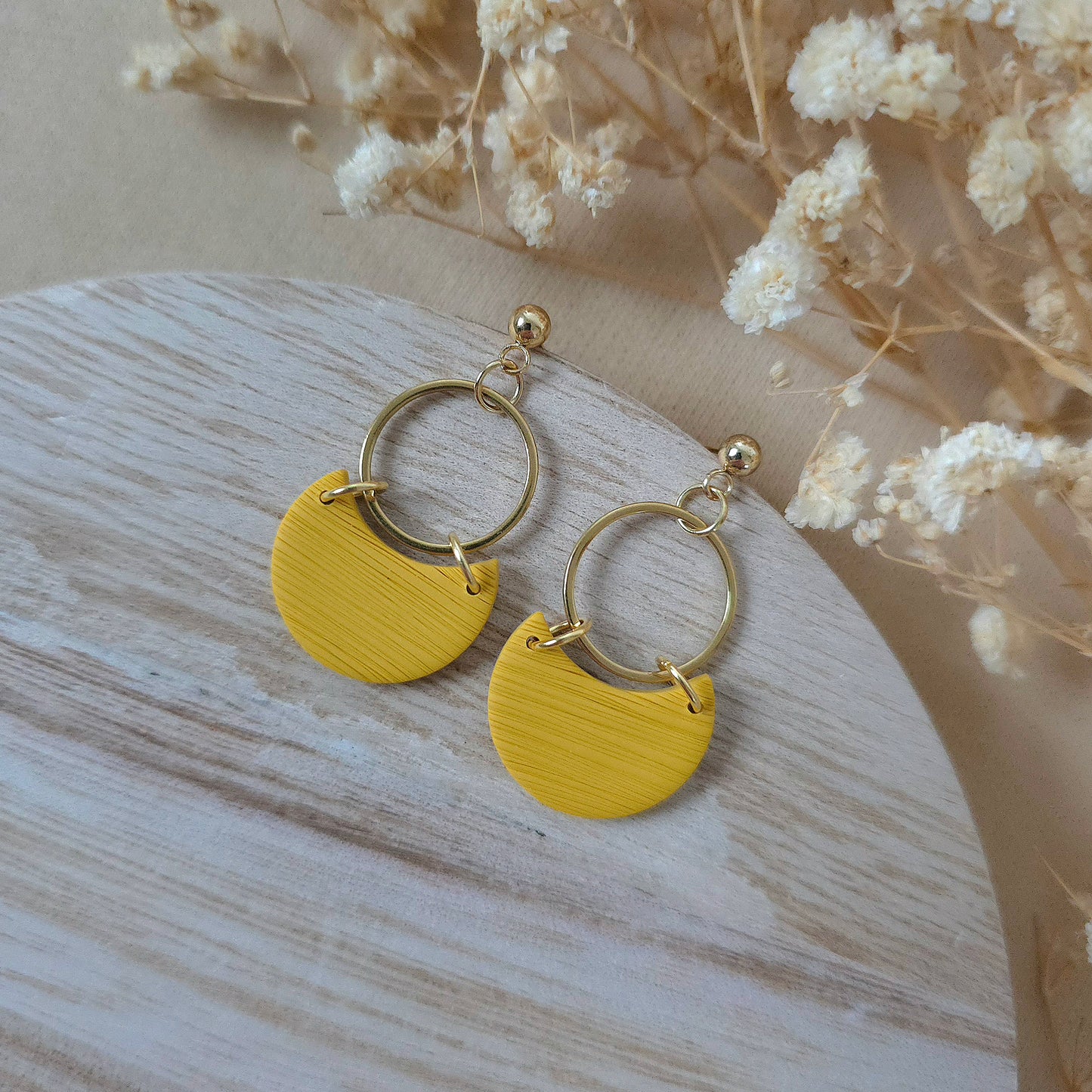 Yellow sunny dangle earrings