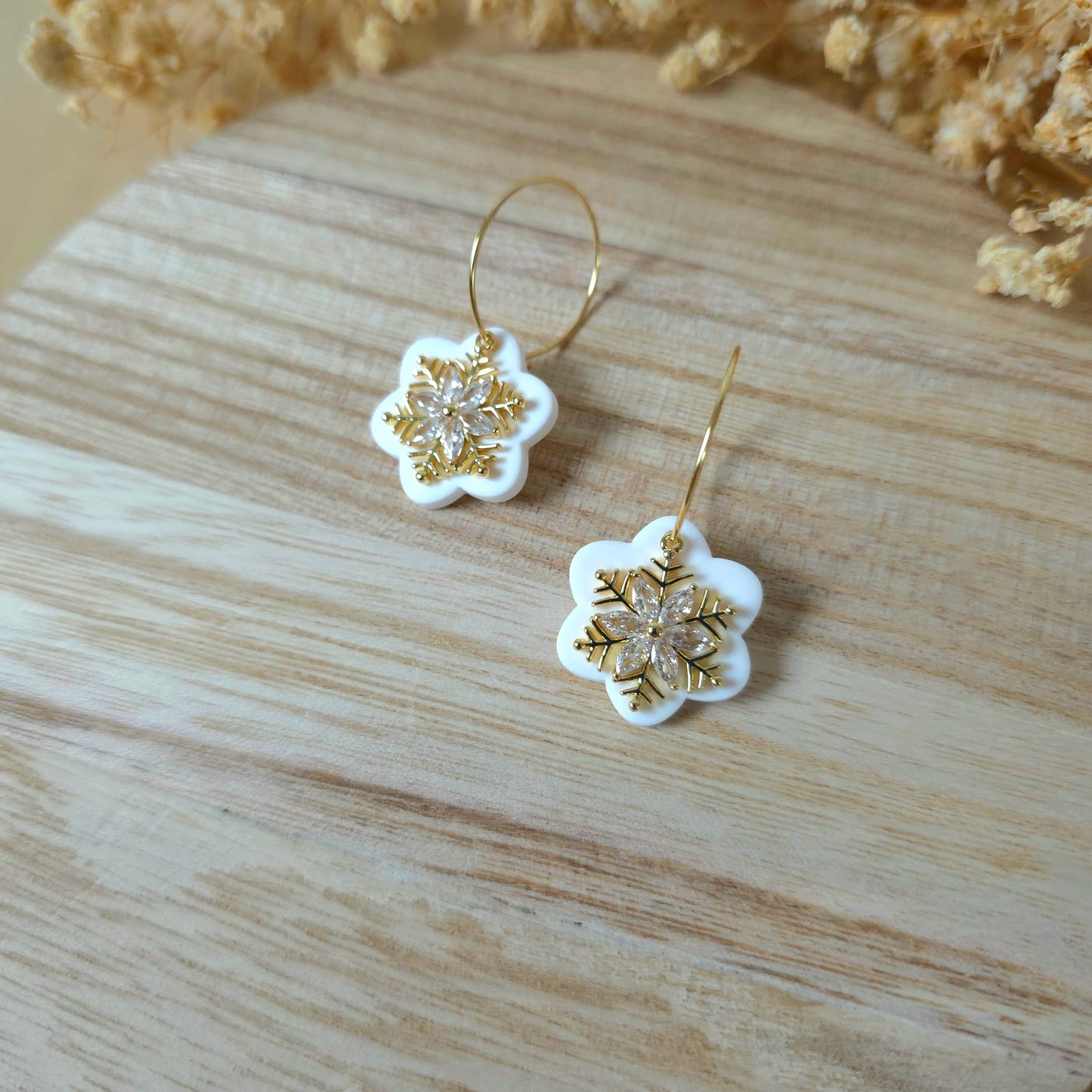 Uhani viseče rožice snežinke