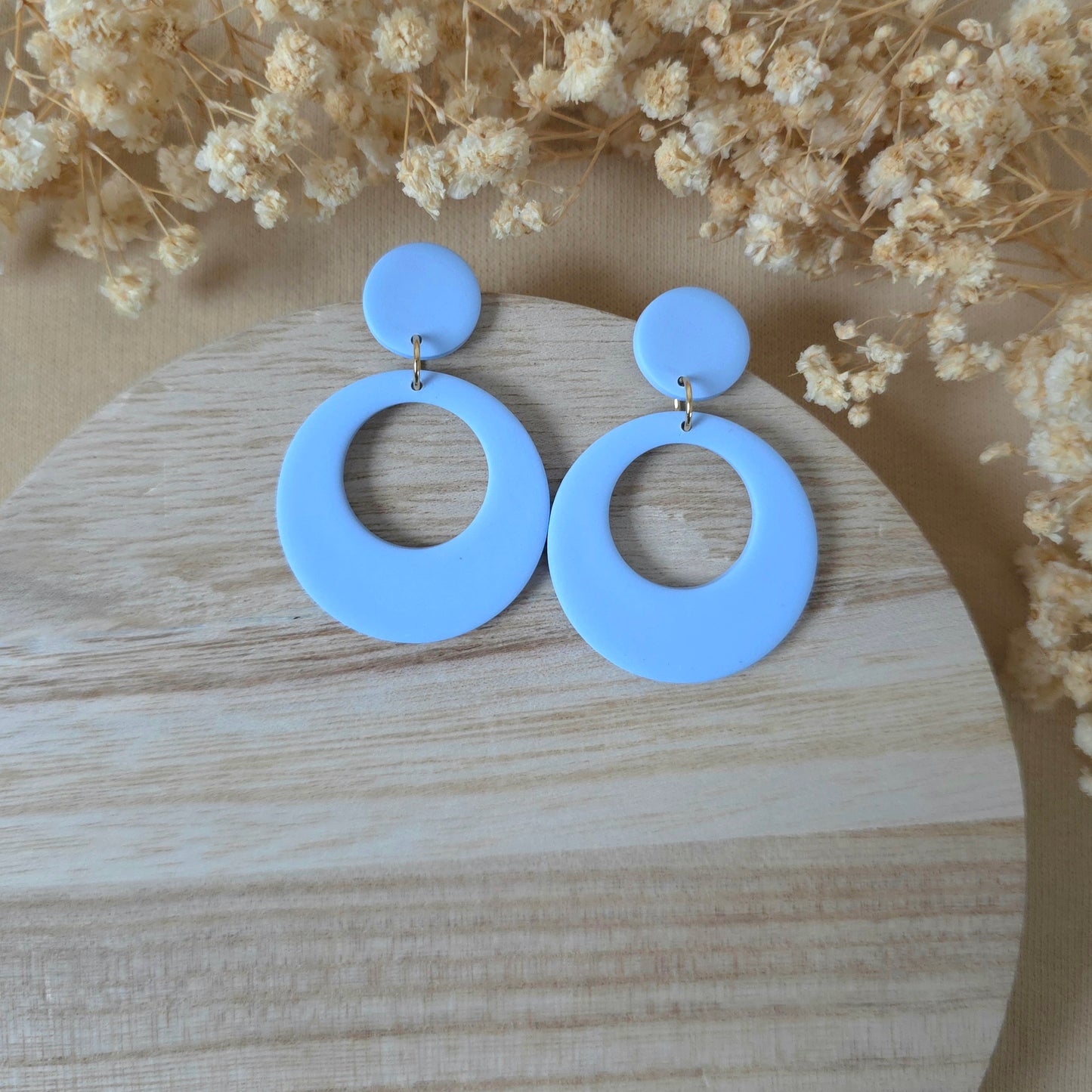 Modri ​​retro viseči uhani