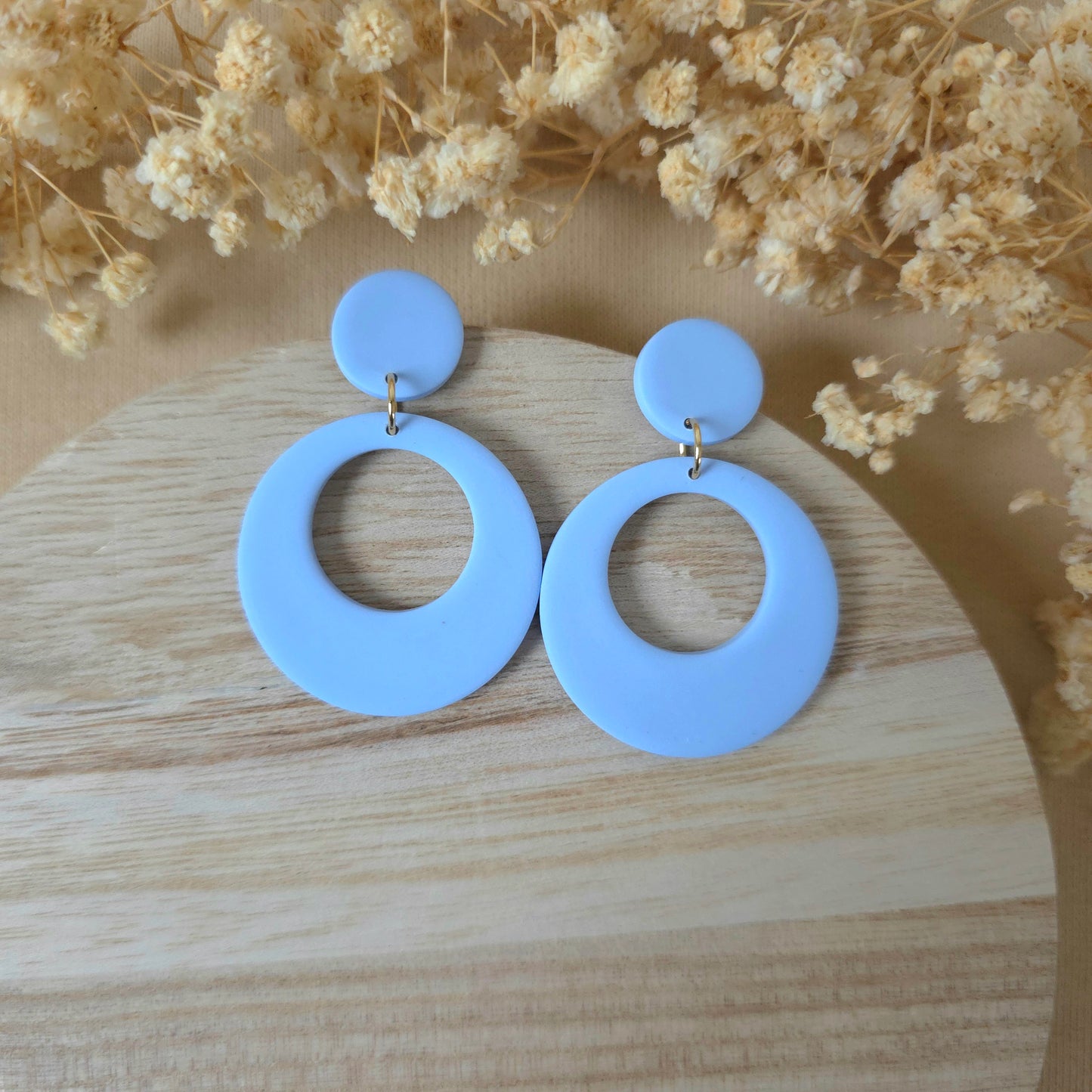 Modri ​​retro viseči uhani