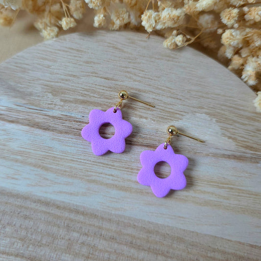 Lavender donut flower earrings
