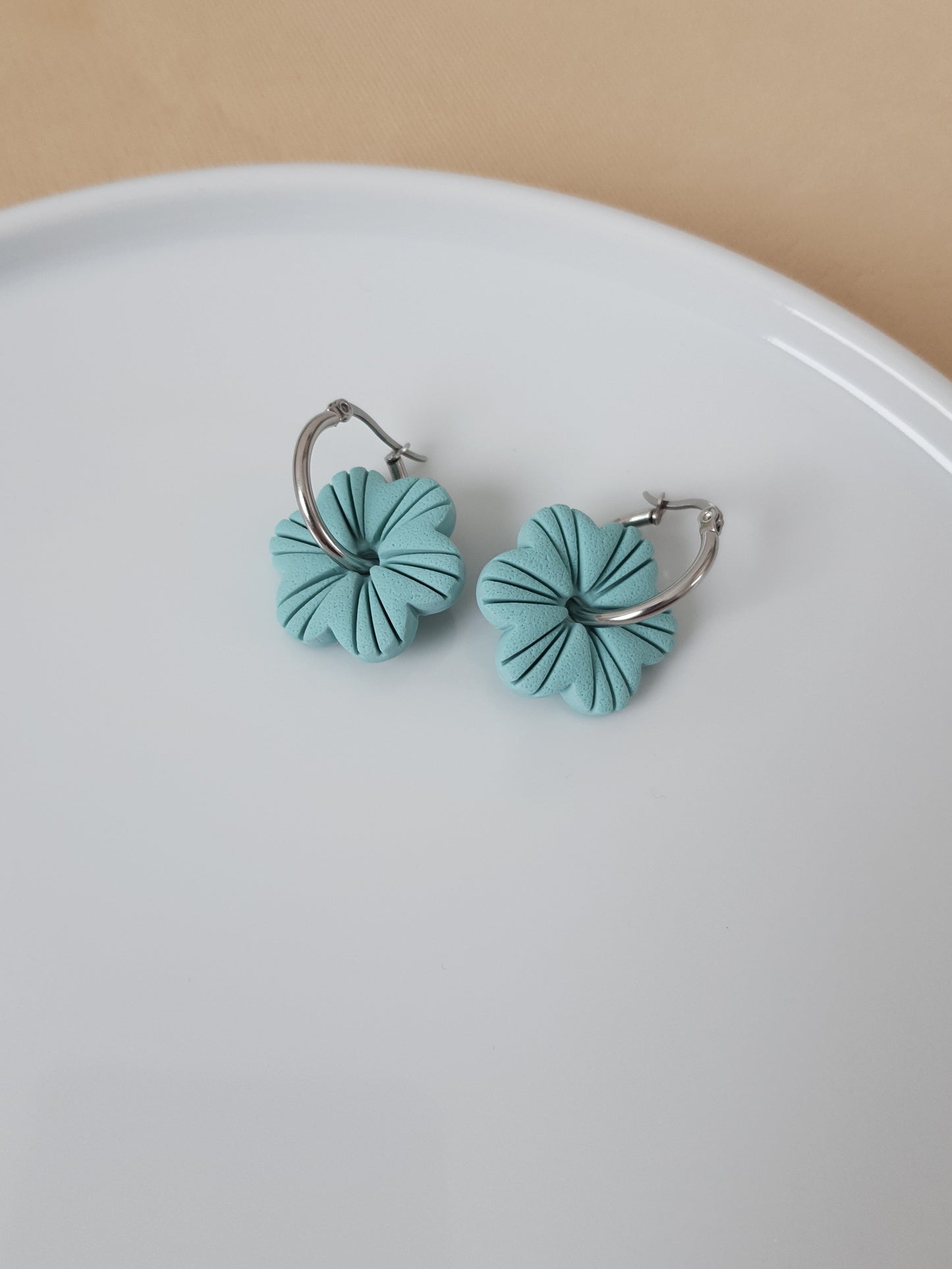 Hibiscus flower charm earrings