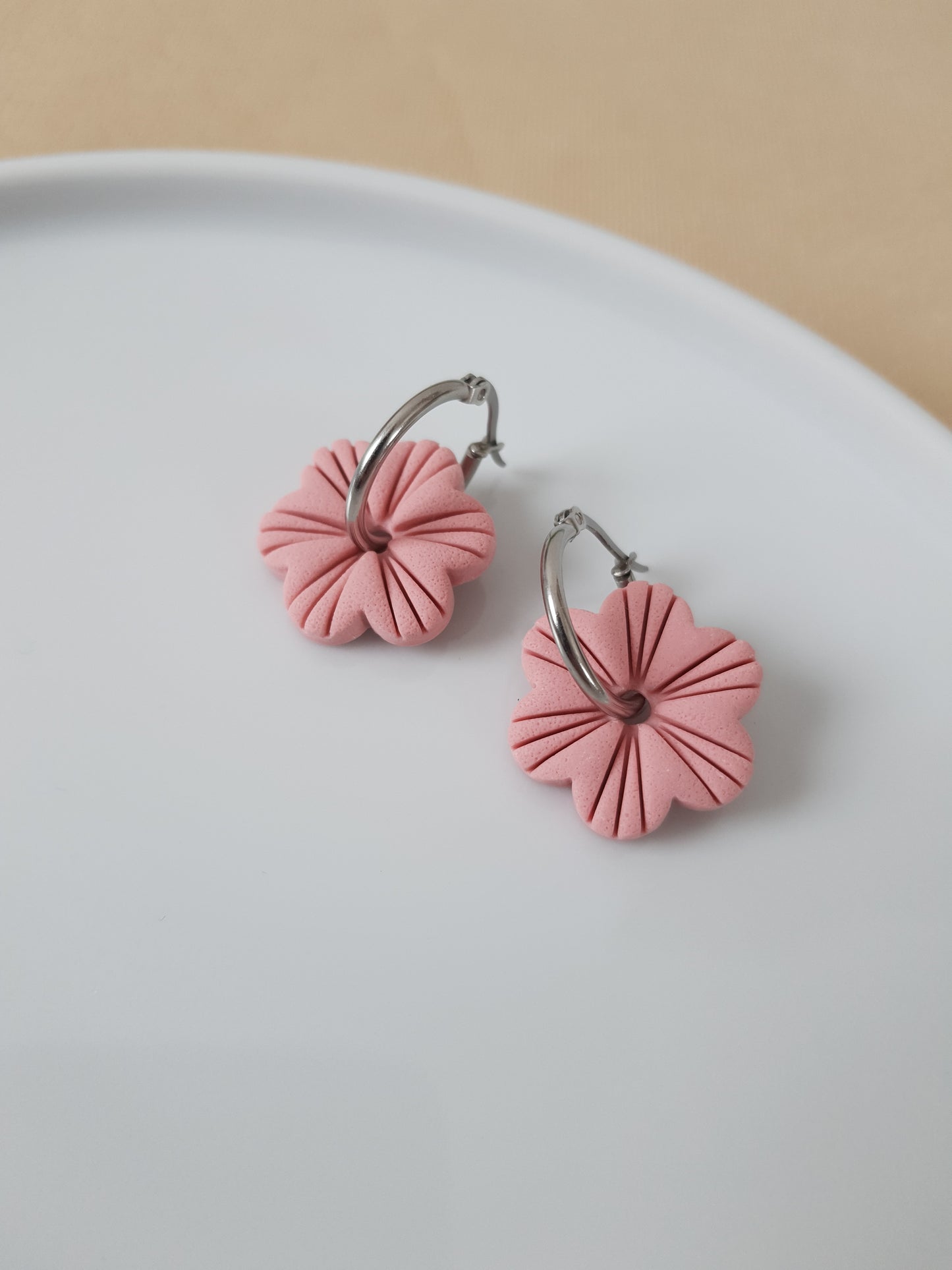 Hibiscus flower charm earrings
