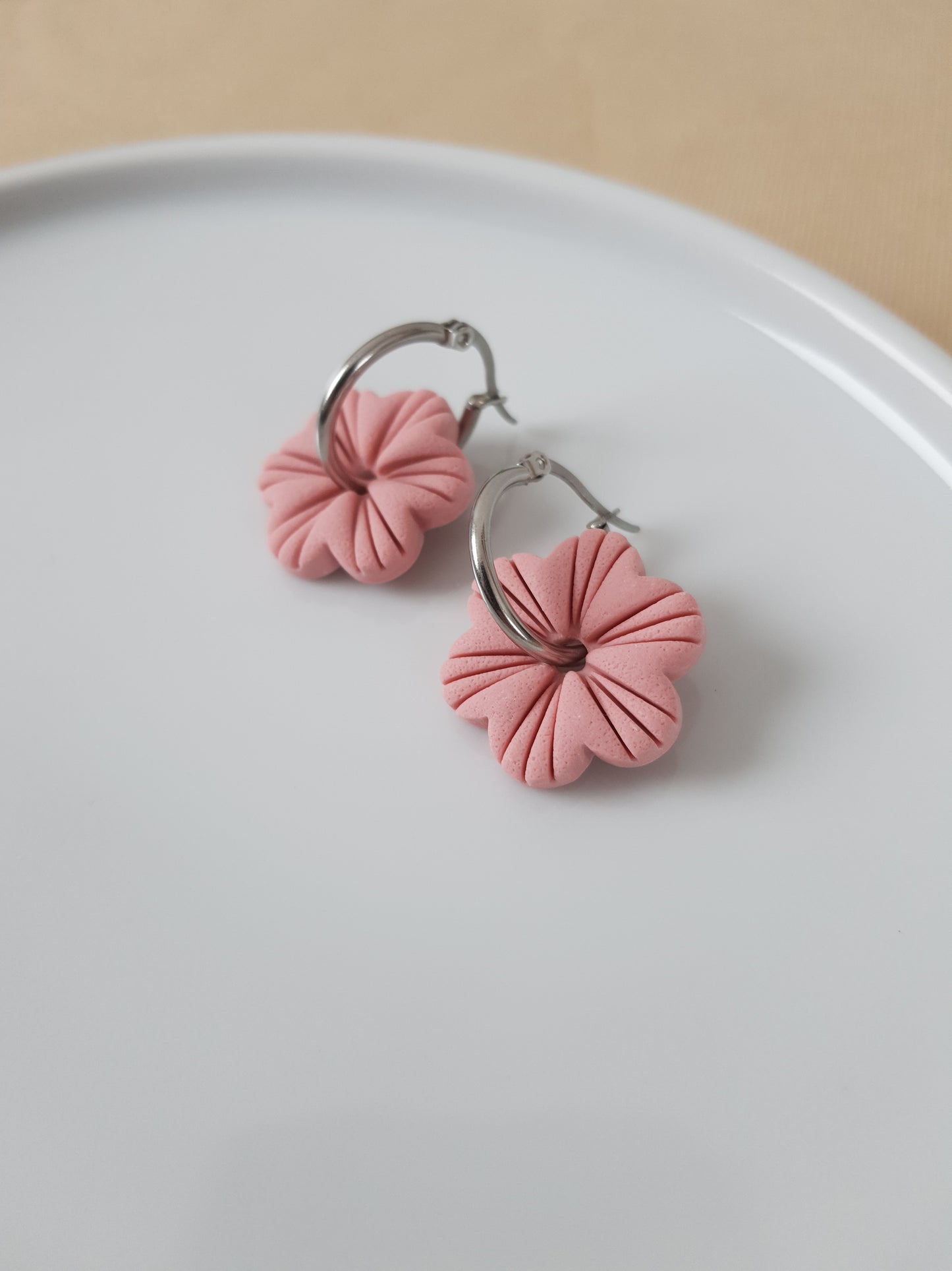 Hibiscus flower charm earrings