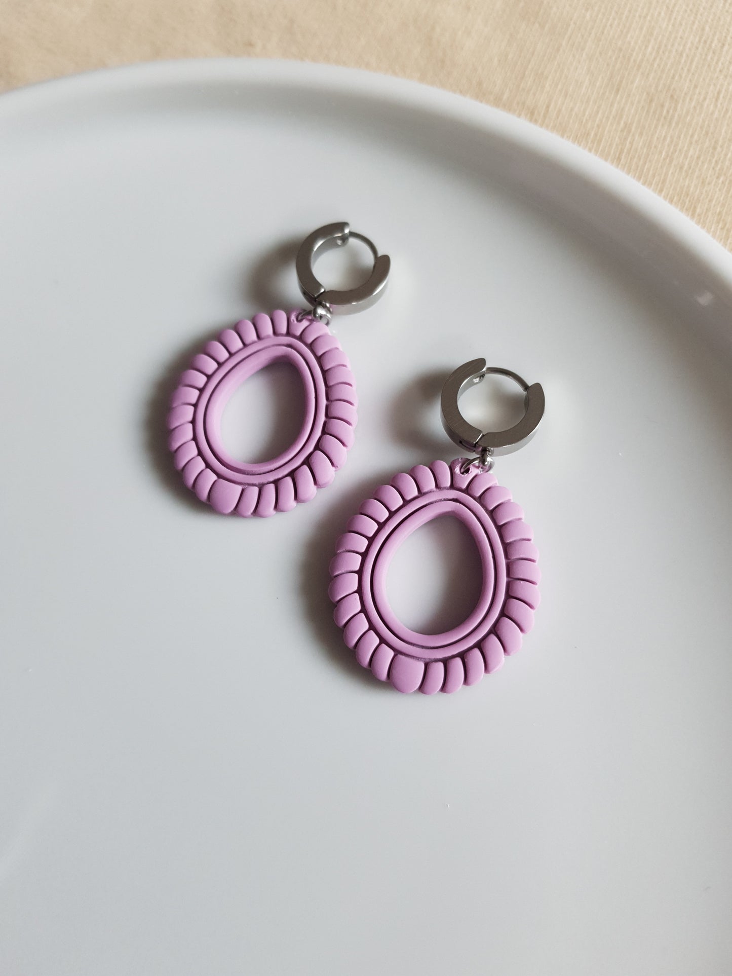 Purple boho earrings