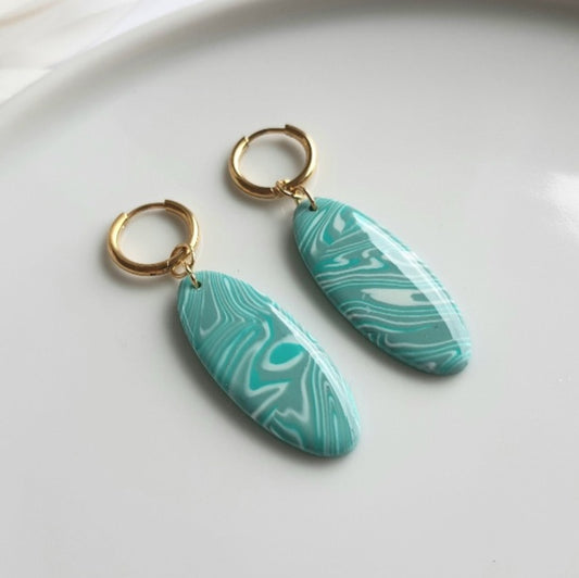 Turquoise ocean waves dangle earrings